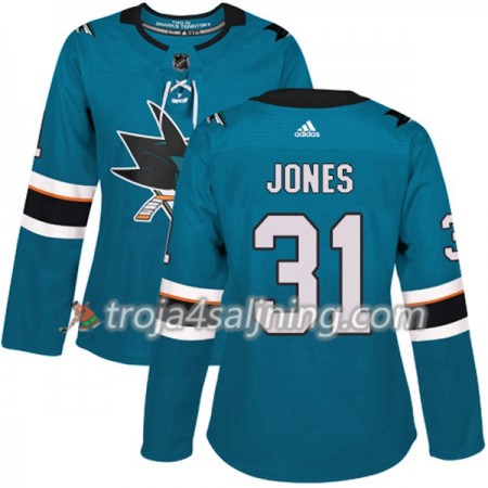 San Jose Sharks tröja Martin Jones 31 Adidas 2017-2018 Teal Authentic - Dame NHL Tröjor San Jose Sharks tröja Martin Jones 31 Adidas 2017-2018 Teal Authentic - Dame NHL Tröjor